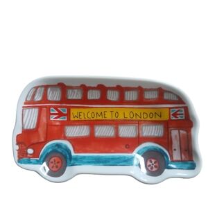 Cost + World Market"WELCOME TO LONDON" Double Decker Bus Tea Bag Dish Souvenir